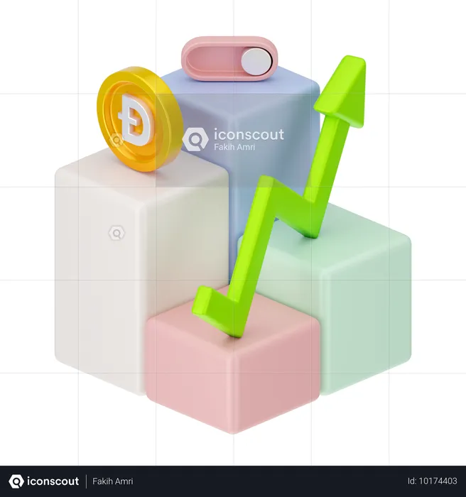 Croissance du Dogecoin  3D Icon