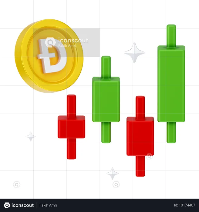 Croissance du Dogecoin  3D Icon