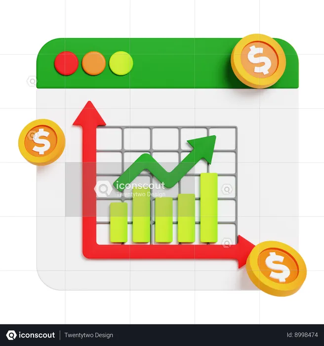 Croissance financière  3D Icon