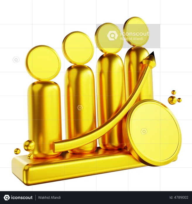 Croissance financière  3D Illustration