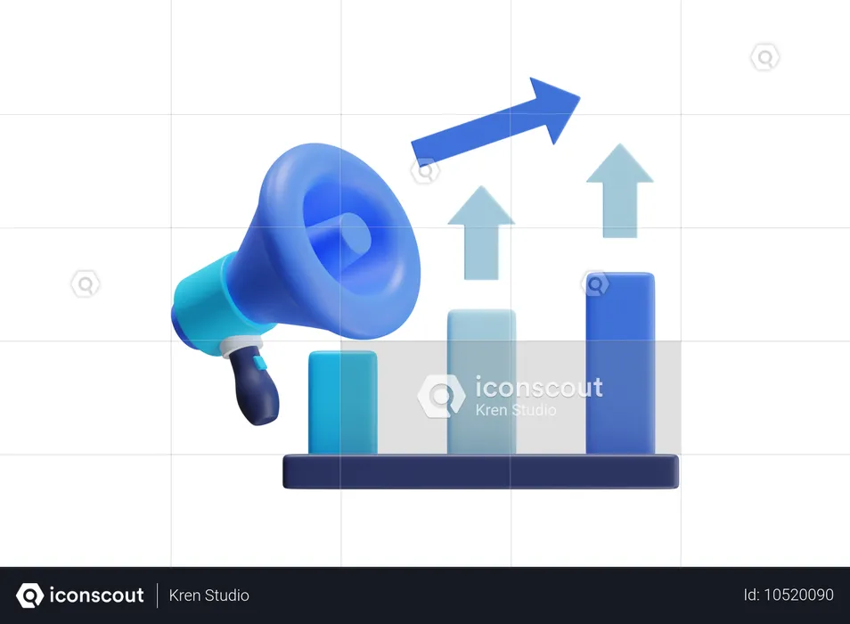 Mégaphone de croissance  3D Icon