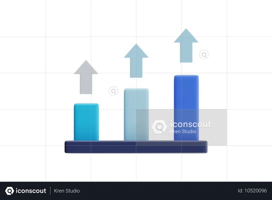 Croissance  3D Icon