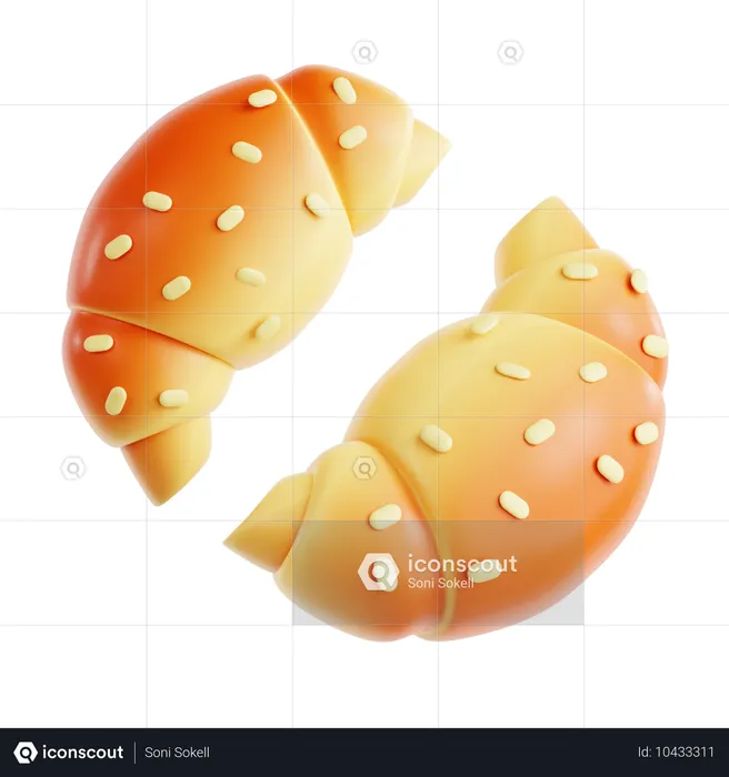 Croissant aux amandes  3D Icon