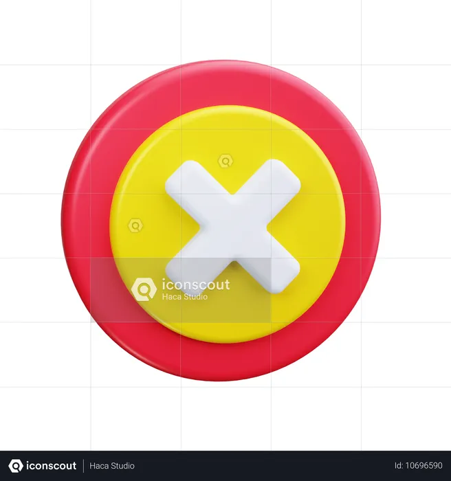 Marque de croix avec cercle Emoji 3D Icon