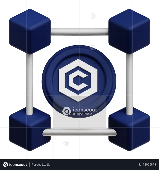 Cronos de blockchain  3D Icon