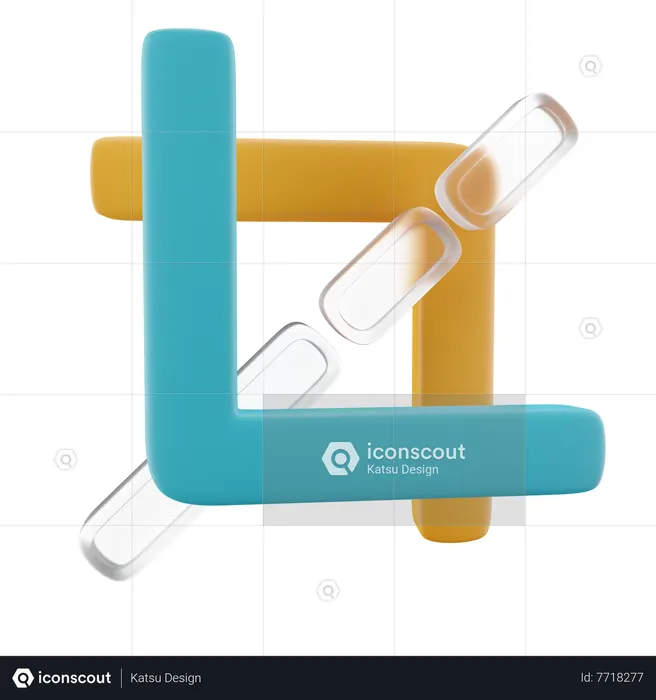 Crop tool  3D Icon