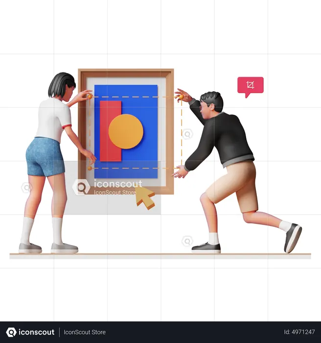 Cropping Image  3D Illustration