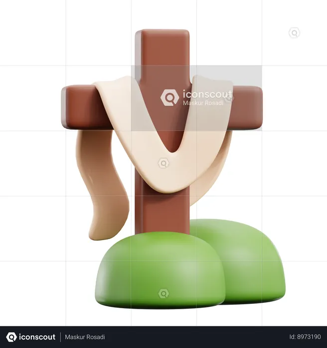 Cross And Shawl  3D Icon