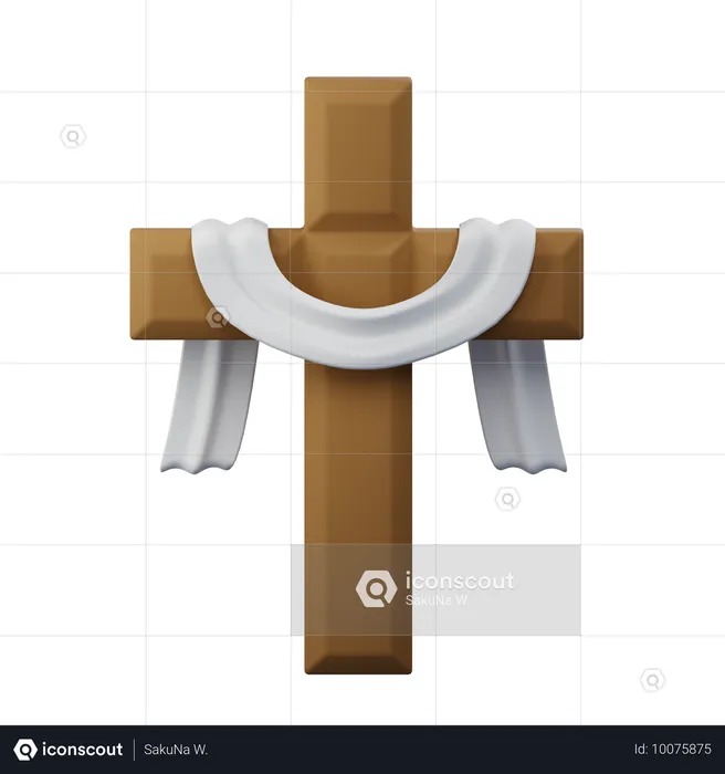 Cross And Shawl  3D Icon