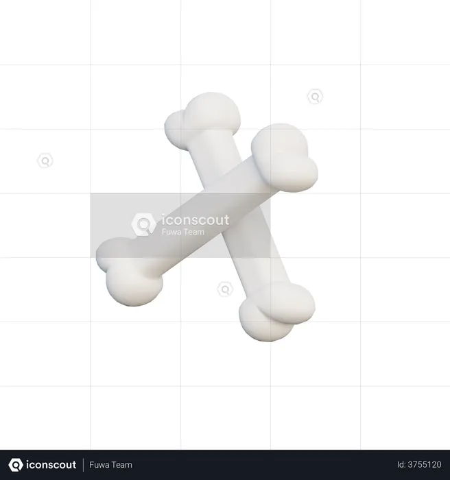 Cross Bones  3D Illustration