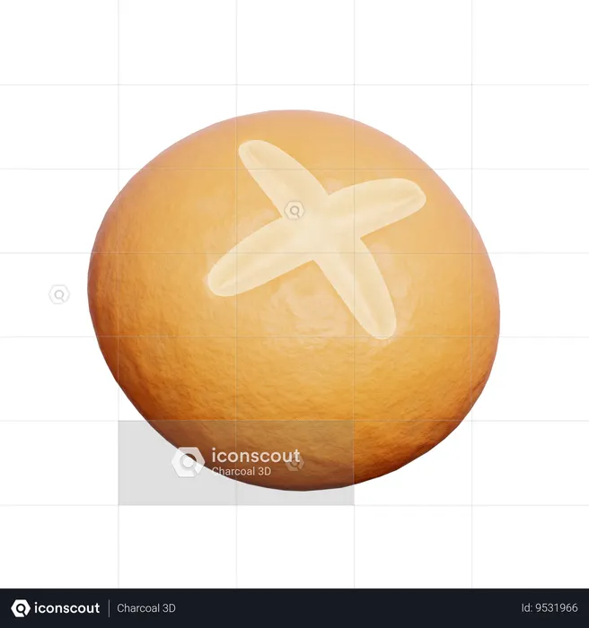 Cross Bun  3D Icon