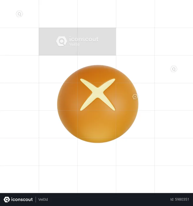 Cross Bun  3D Icon