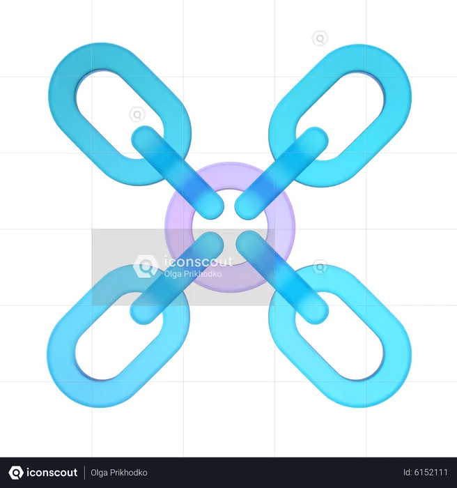 Cross Chain  3D Icon