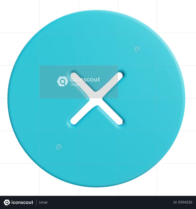 Cross Circle  3D Icon