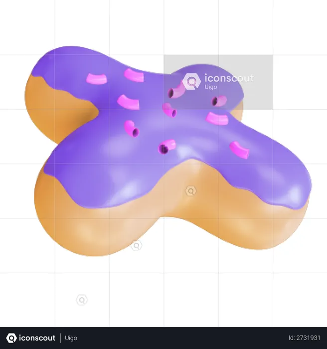Cross Donut  3D Illustration