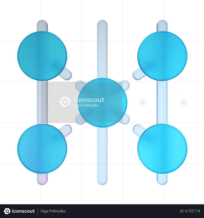 Cross Network  3D Icon