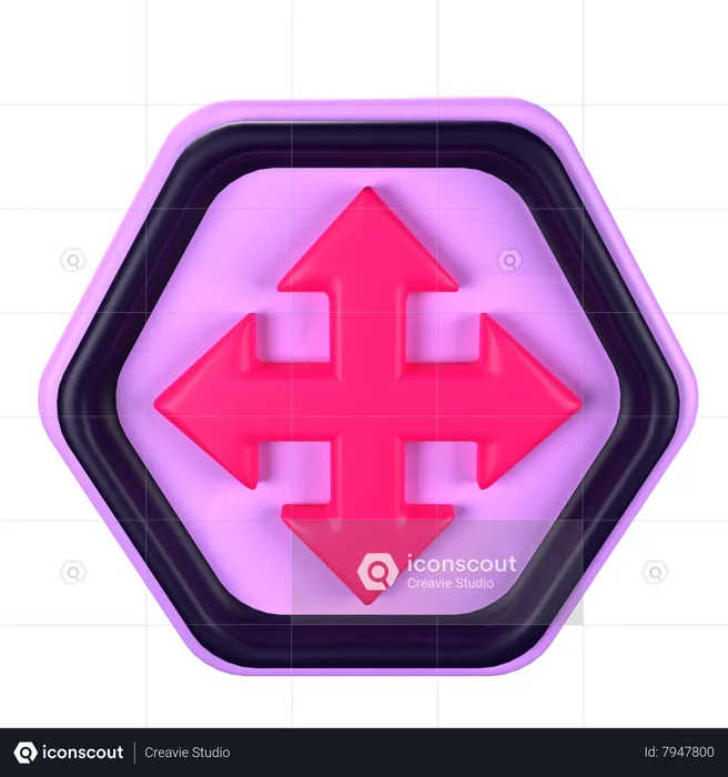 Cross Road  3D Icon