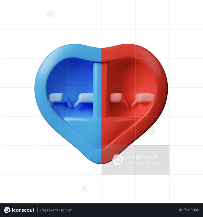 Cross Section Heart  3D Icon