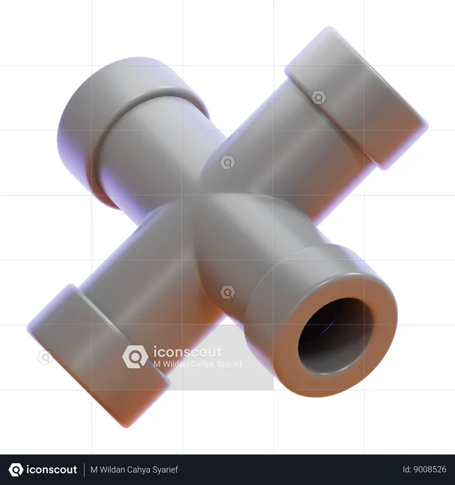CROSS TEE PIPE  3D Icon