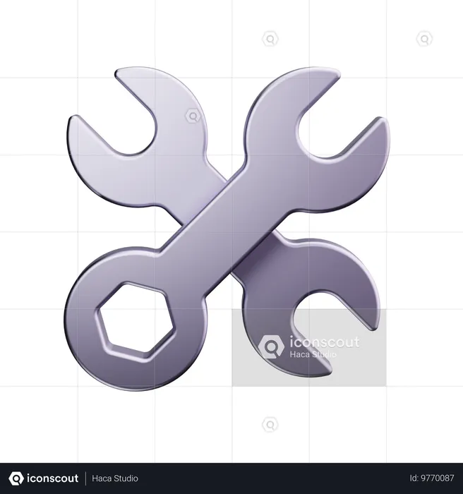 Cross Wrench  3D Icon