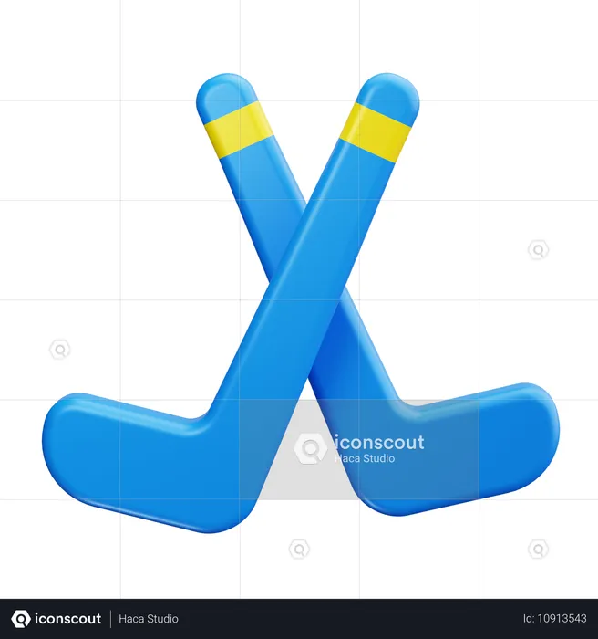 Crosse de hockey  3D Icon