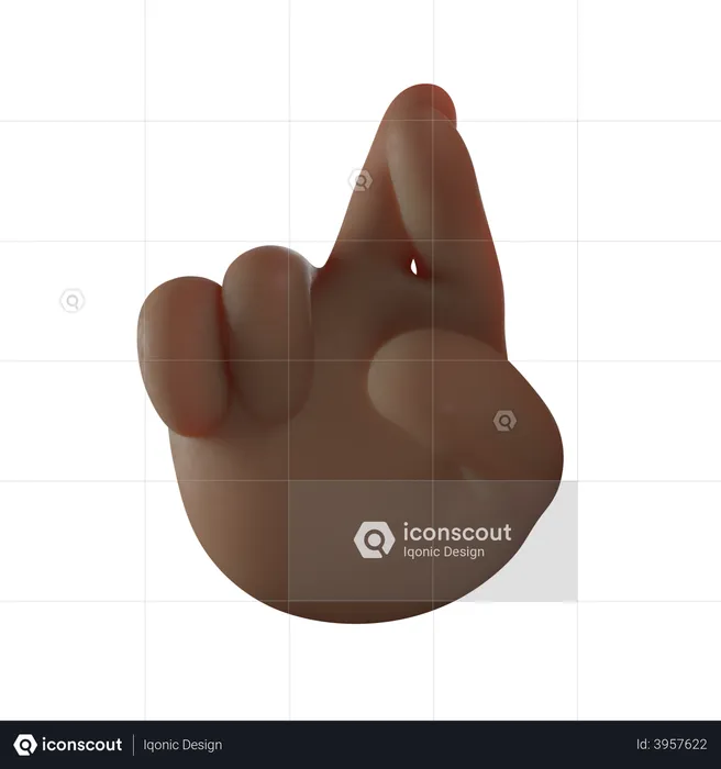Crossed Finger Gesture  3D Illustration