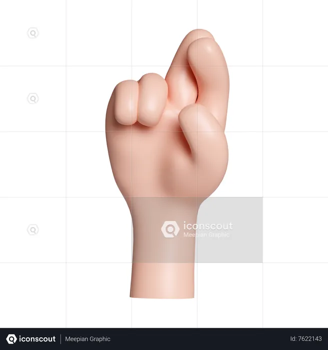 Crossed Finger Hand Gesture Emoji 3D Icon