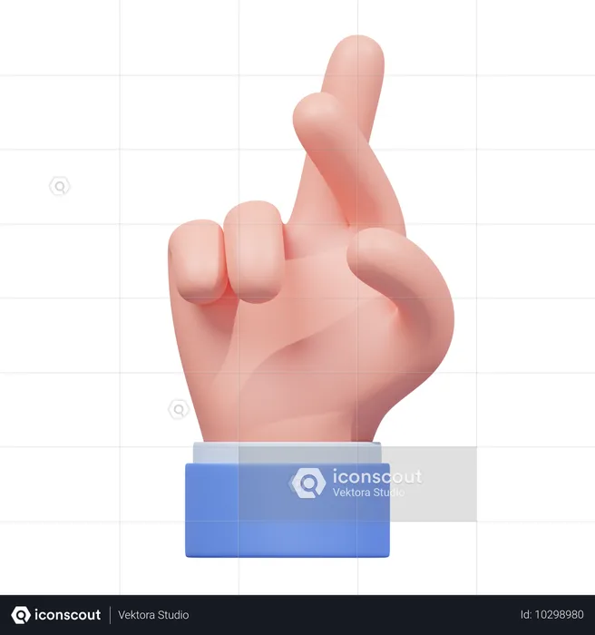 Crossed Fingers Hand Gesture  3D Icon