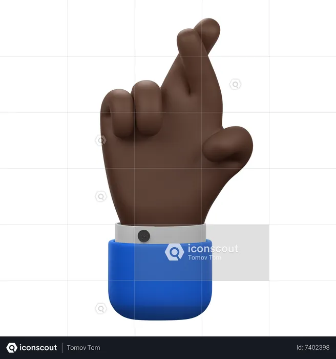 Crossed Fingers Hand Gesture  3D Icon