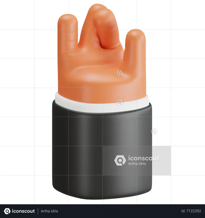 Crossing Finger Gesture  3D Icon
