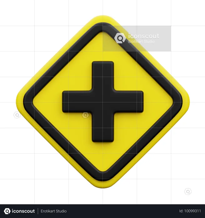 Crossroad Ahead  3D Icon