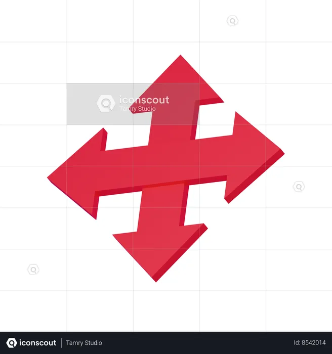 Crossway arrow  3D Icon