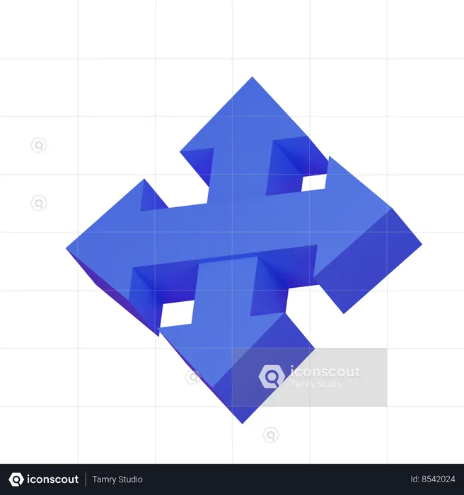 Crossway arrow  3D Icon