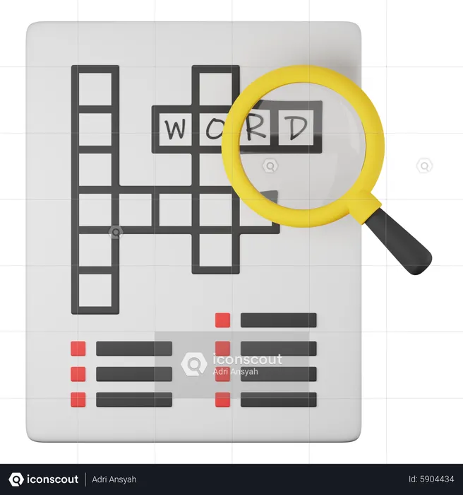 Crossword Puzzle  3D Icon
