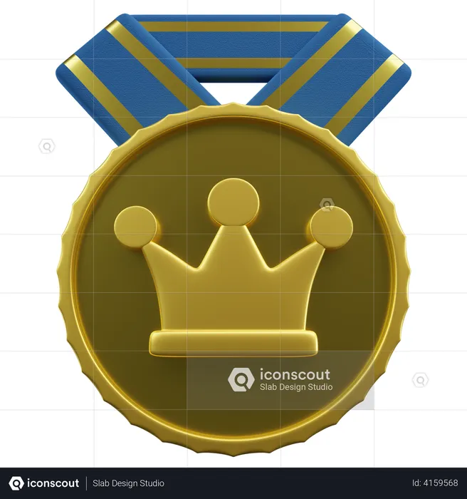 Crown Medal  3D Illustration