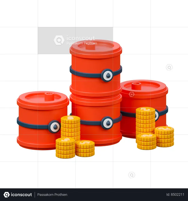 Crude Oil Investment  3D Icon