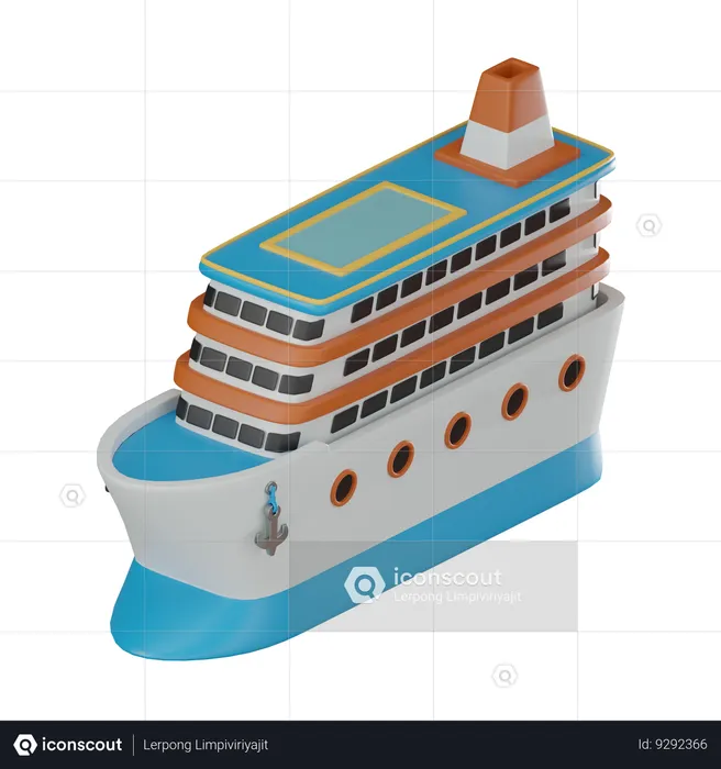 Cruise Ship  3D Icon