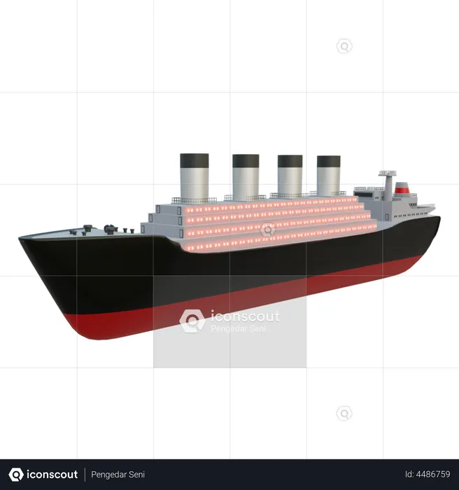 Cruise Ship  3D Illustration