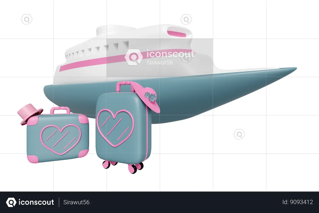 Cruise Travel  3D Icon