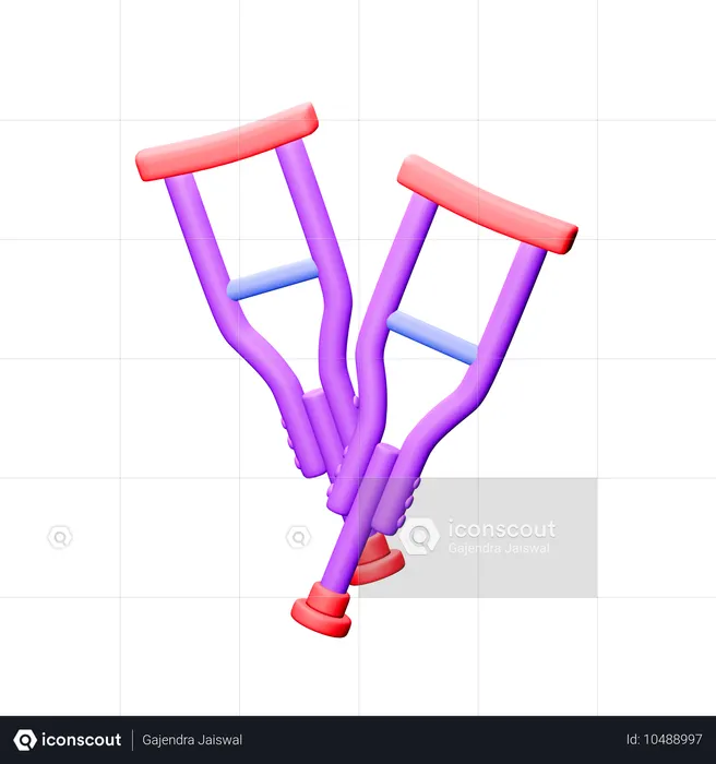 Crutch  3D Icon