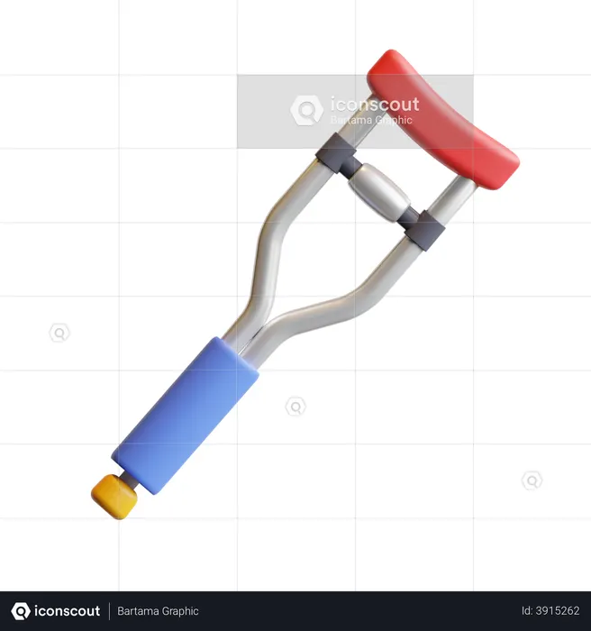 Crutch  3D Illustration