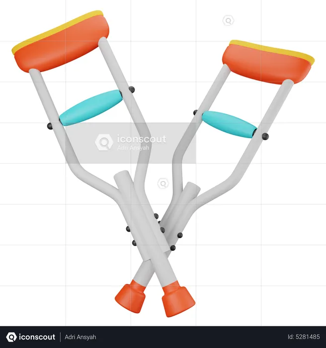 Crutches  3D Icon