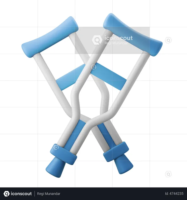Crutches  3D Illustration