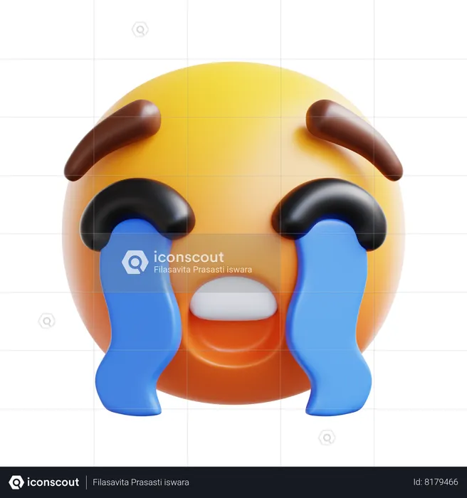 Cry A Lot Emoji 3D Icon