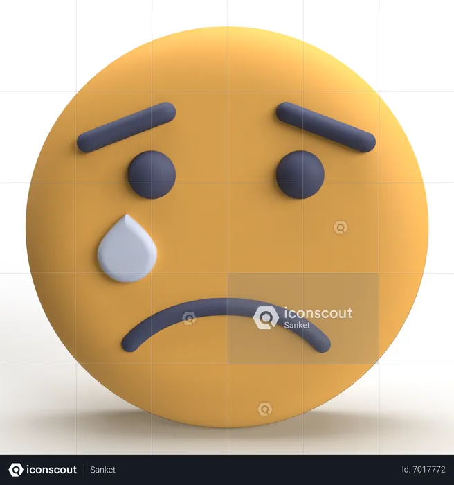 Cry Emoji Logo 3D Icon