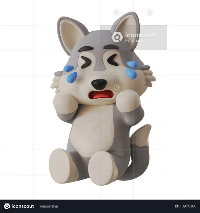 Wolf Crying  3D Icon