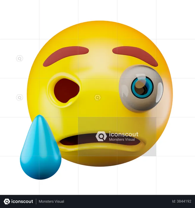 Crying Emoji 3D Illustration