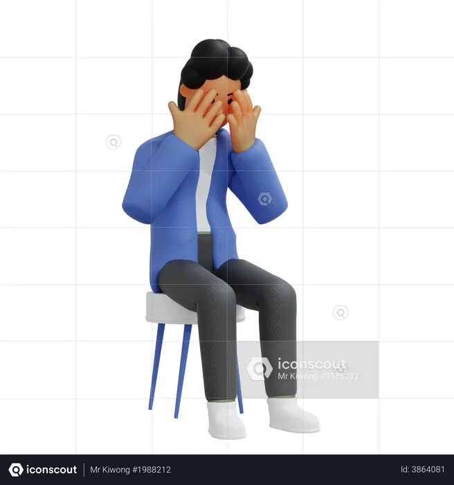 Crying businessman  3D Illustration