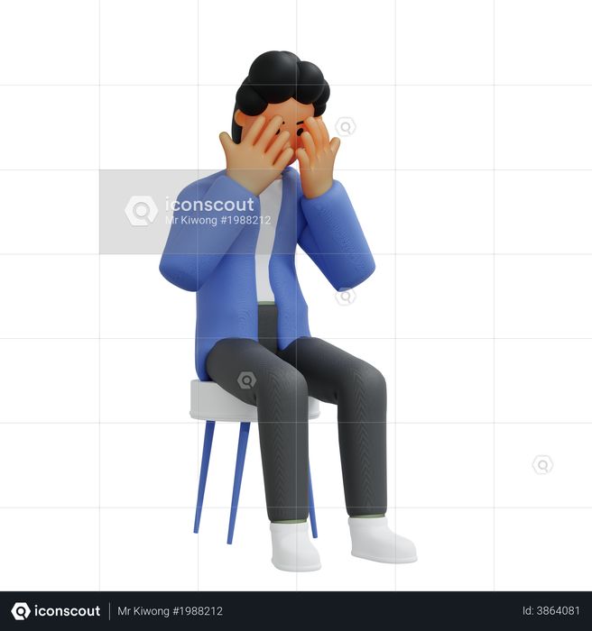 Crying businessman 3D Illustration