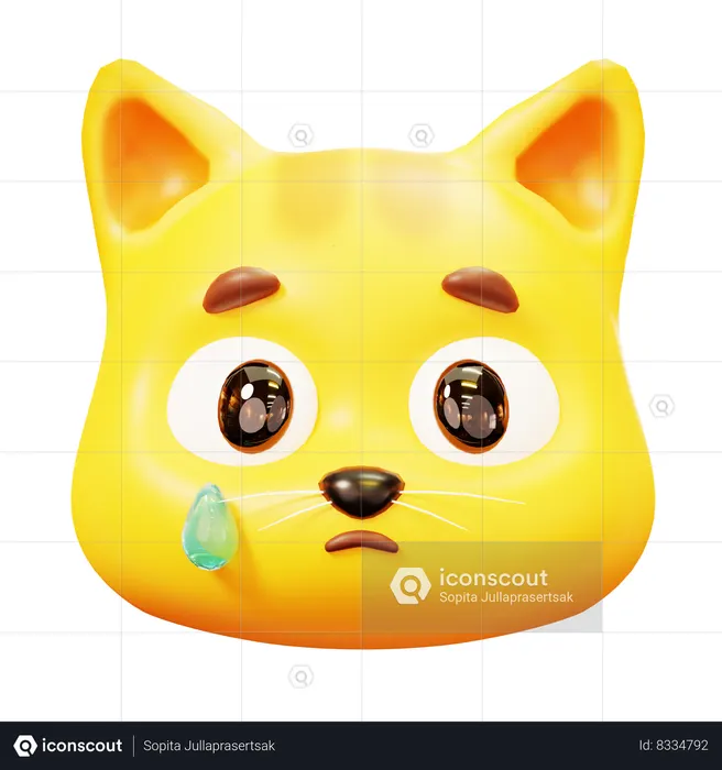 Emoji Pouting Cat | 3D model